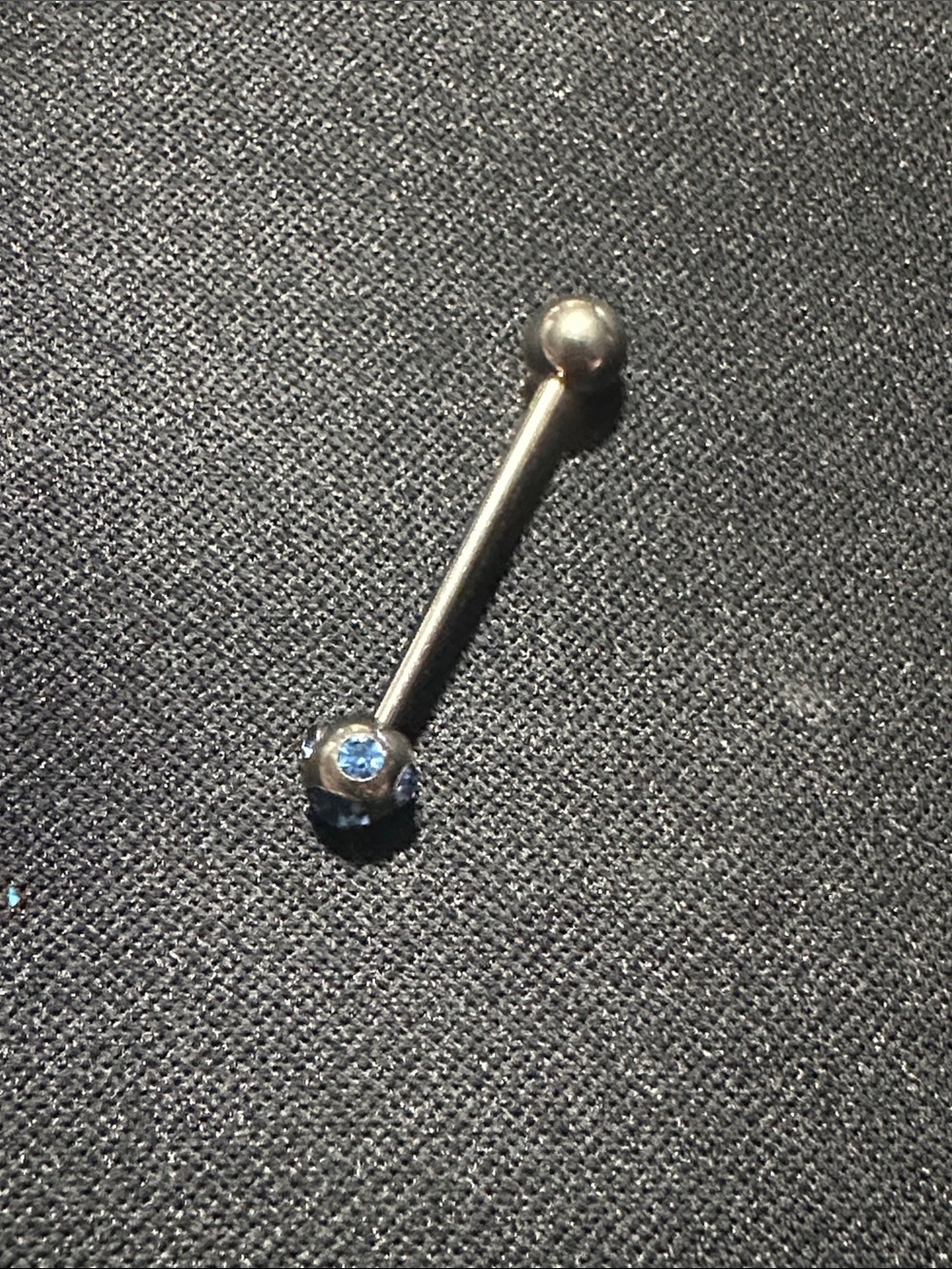Surgical Steel Barbell with Blue Gem
